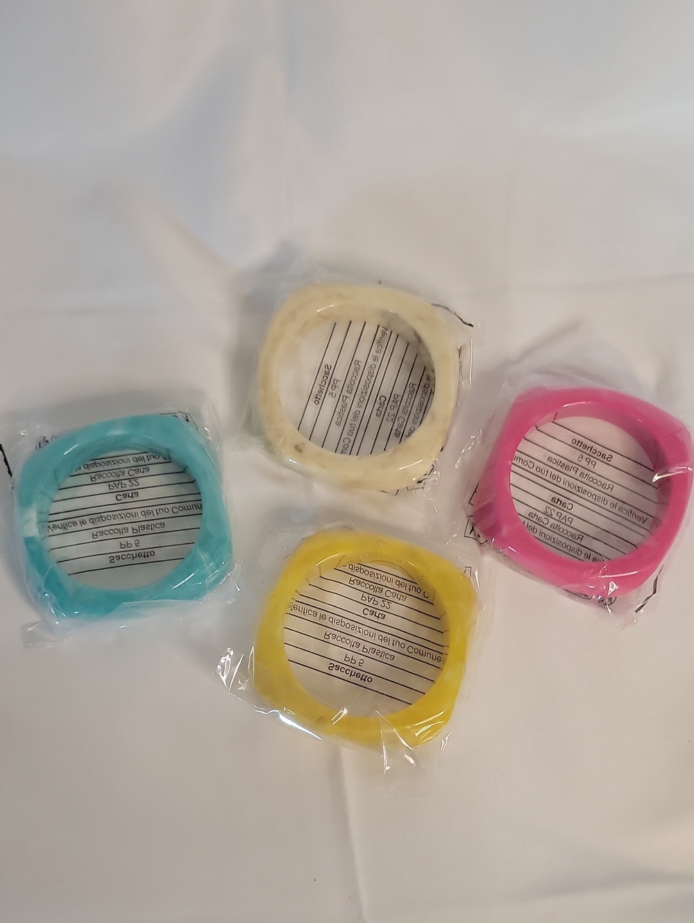 Assorted Party Wristbands - Pink, Yellow, Blue, Cream - Multipack